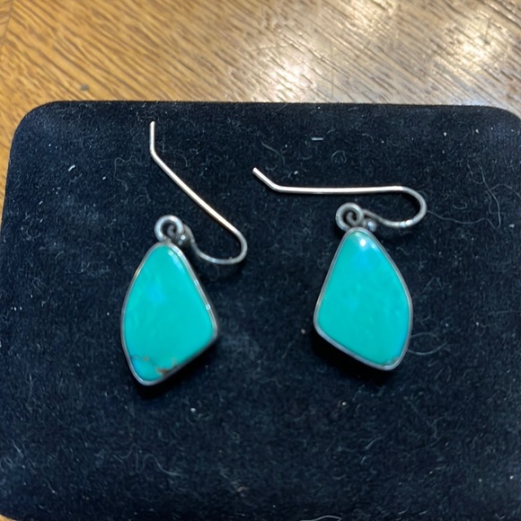 Vintage Jewelry - Vintage Sterling Silver Turquoise Earrings